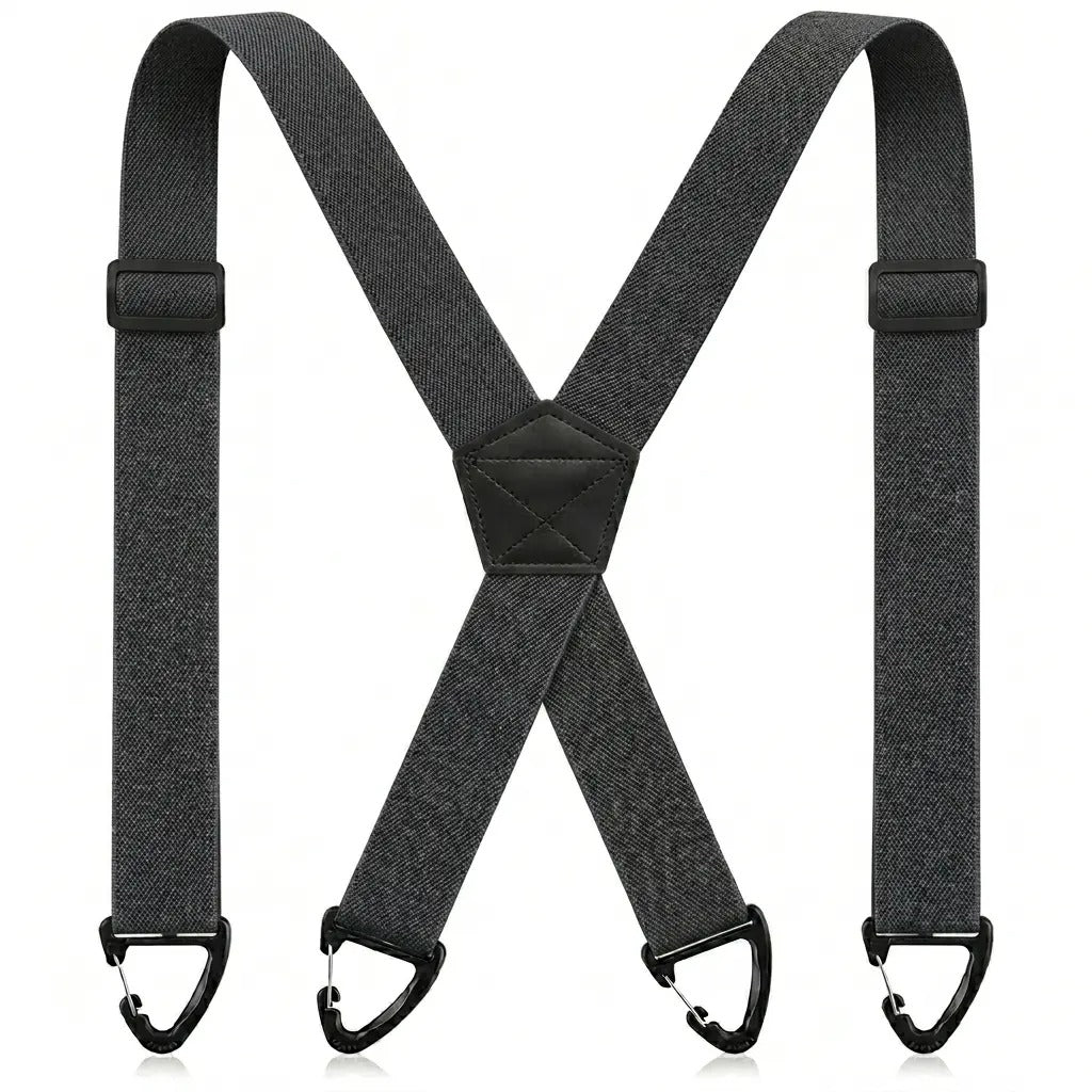 💪Hidden Suspenders for Men Under Clothing X Back Heavy Duty 1.5 Inch Elastic Straps with Belt Loop Hooks Airport Friendly-ZO