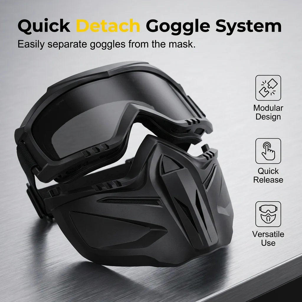 🔥A full face goggles equipped with anti fog high-definition lenses, detachable and adjustable with comfortable sponge pads, suitable for various situations-ZO