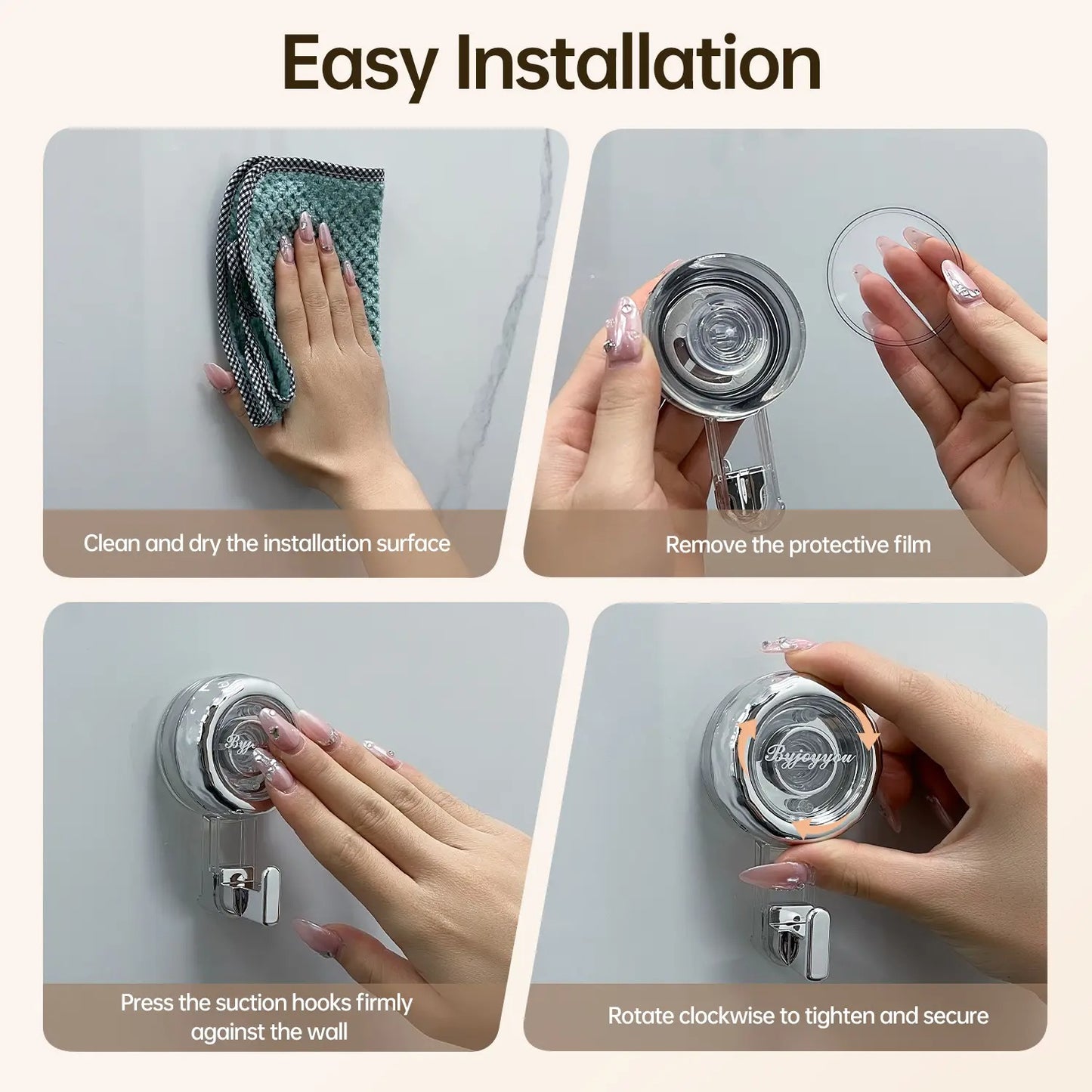🔥2026 No-Drill Removable Suction Cup Hooks, Strong Stick-On Wall Hangers for Bathroom Shower, Glass Door, Mirror, Window & Tile, Ideal for Towels, Robes Storage and Holiday Festival Decorations-ZO