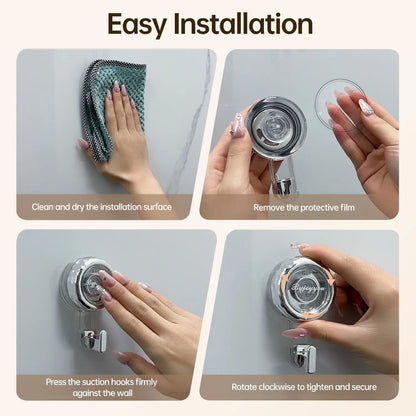 🔥2026 No-Drill Removable Suction Cup Hooks, Strong Stick-On Wall Hangers for Bathroom Shower, Glass Door, Mirror, Window & Tile, Ideal for Towels, Robes Storage and Holiday Festival Decorations-ZO