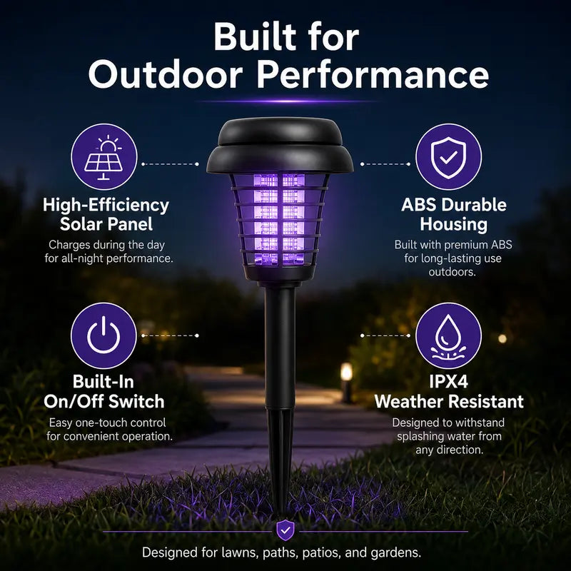 🦟⚡Solar Mosquito Zapper Light – Outdoor Garden Stake Lamp, UV Insect Killer, Solar Powered, Dual Mode (Mosquito Control + Pathway Lighting), Weather Resistant, Easy Setup, Give you a leisurely summer-ZO