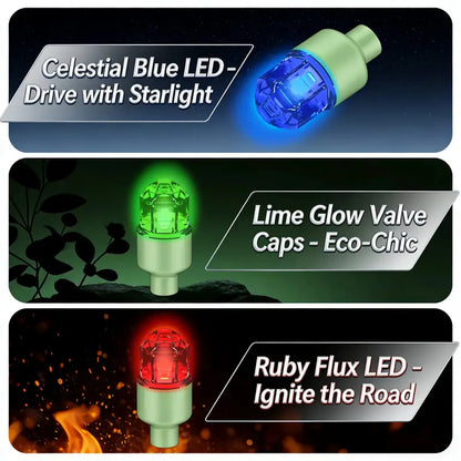 🌈LED wheel light Waterproof Luminous Car Tire Valve Caps Vibration-Sensitive LED Tire Valve Cap-bicycle car motorcycle tire led-ZO