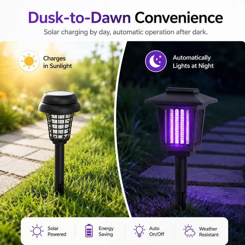 🦟⚡Solar Mosquito Zapper Light – Outdoor Garden Stake Lamp, UV Insect Killer, Solar Powered, Dual Mode (Mosquito Control + Pathway Lighting), Weather Resistant, Easy Setup, Give you a leisurely summer-ZO