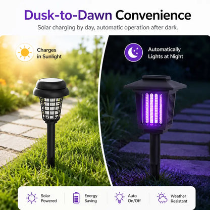 🦟⚡Solar Mosquito Zapper Light – Outdoor Garden Stake Lamp, UV Insect Killer, Solar Powered, Dual Mode (Mosquito Control + Pathway Lighting), Weather Resistant, Easy Setup, Give you a leisurely summer-ZO