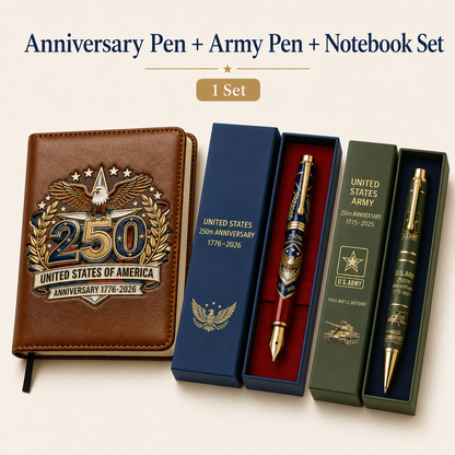 USA 250th Anniversary Notebook &amp; Pen Set A Meaningful Patriotic Gift for Dad🎁-LUN