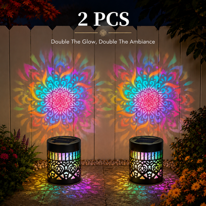 Solar Mandala Projector Light – Waterproof Outdoor Decorative Wall &amp; Garden Light-LUN