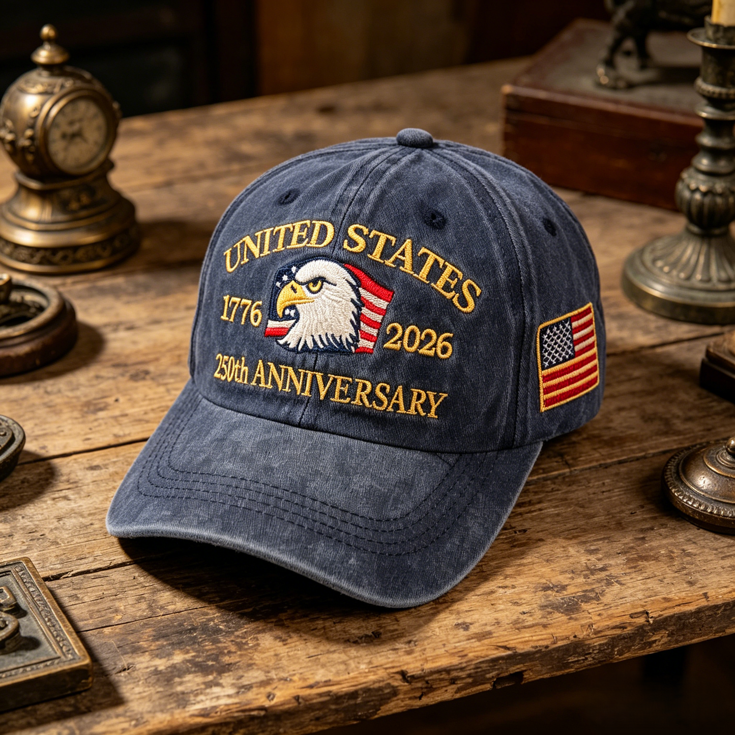 Gorra bordada del 250.º aniversario de los Estados Unidos de América del águila calva-HS