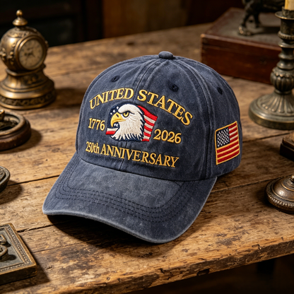 Gorra bordada del 250.º aniversario de los Estados Unidos de América del águila calva-HS