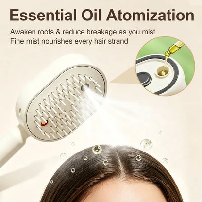 🪮✨Electric Spray Air Cushion Massage Comb | Self-Cleaning Anti-Tangle | Essential Oil Mist Hair Care Comb | Anti-Static Volumizing Aromatherapy Comb /A set to solve your hair problems-ZO