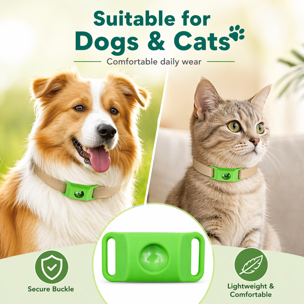 Collar natural repelente de pulgas y garrapatas para gatos y perros-HS