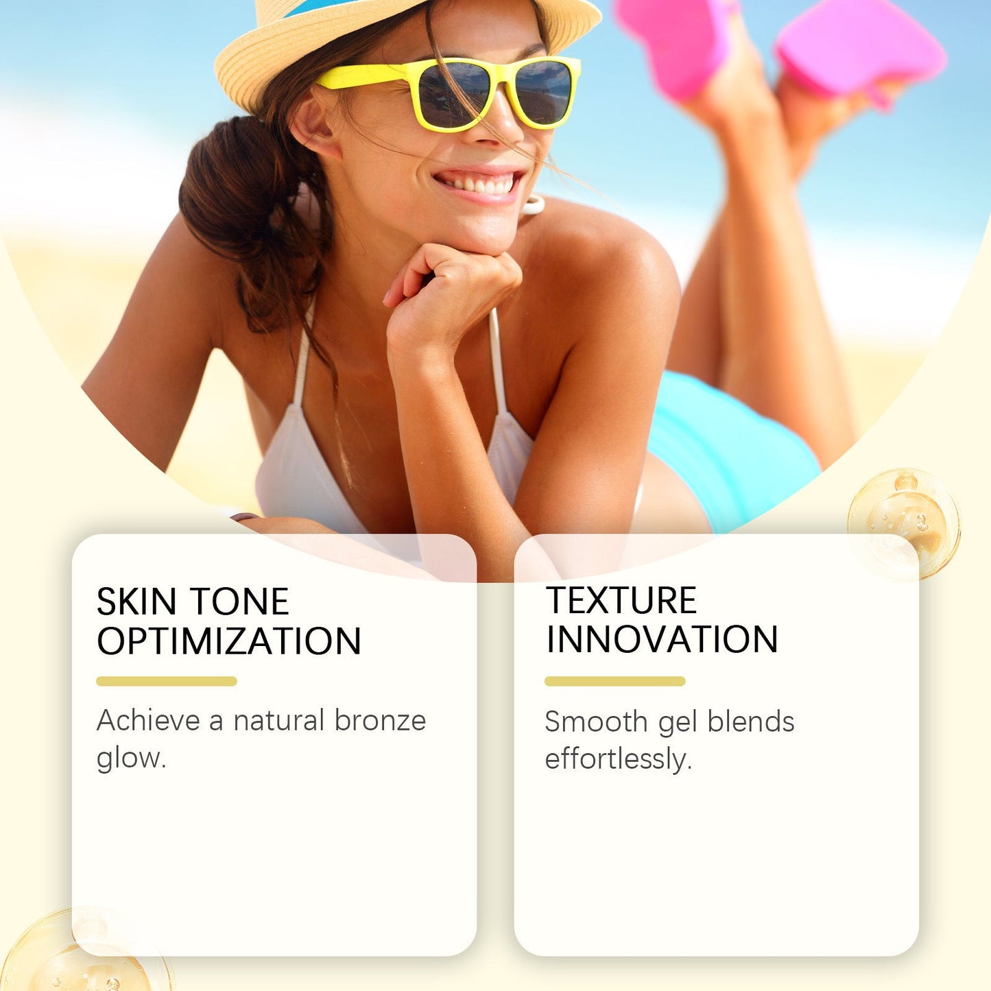 OUHOE Gel Bronceador – 150ml Acelerador de Bronceado Rápido para Uso Exterior | Hidratante, Acabado Suave, Cuidado Corporal Resistente al Agua Hidratante Radiante-HS