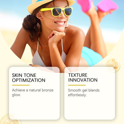 OUHOE Gel Bronceador – 150ml Acelerador de Bronceado Rápido para Uso Exterior | Hidratante, Acabado Suave, Cuidado Corporal Resistente al Agua Hidratante Radiante-HS