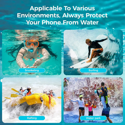 🌊2-Pack Clear Waterproof Phone Pouch with Lanyard, Fits iPhone & Galaxy Up to 7", Inflatable Edge for Enhanced Buoyancy – Must-Have Dry Case for Winter Swimming, Cruises, Diving, Kayaking, Hot Springs & SPA.-ZO