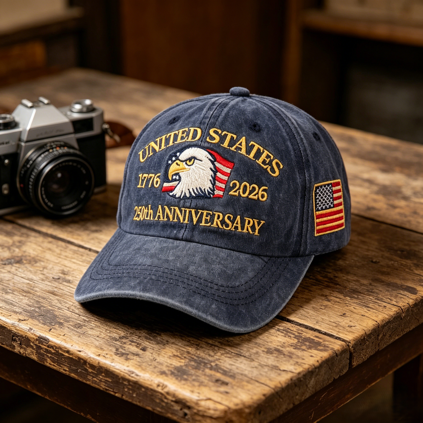 Gorra bordada del 250.º aniversario de los Estados Unidos de América del águila calva-HS