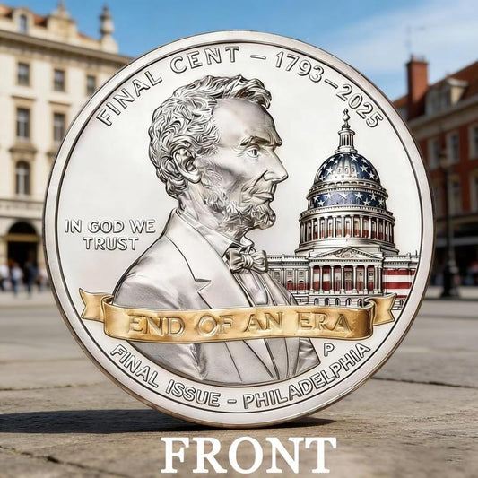 Moneda Conmemorativa del Tributo Final de un Centavo de 2025, Recuerdo de la Última Moneda de Un Centavo Acuñada, Moneda de Desafío Sin Circular con Grabado 3D, Coleccionable Simbólico del Último Centavo para Bricolaje y Regalo-HS