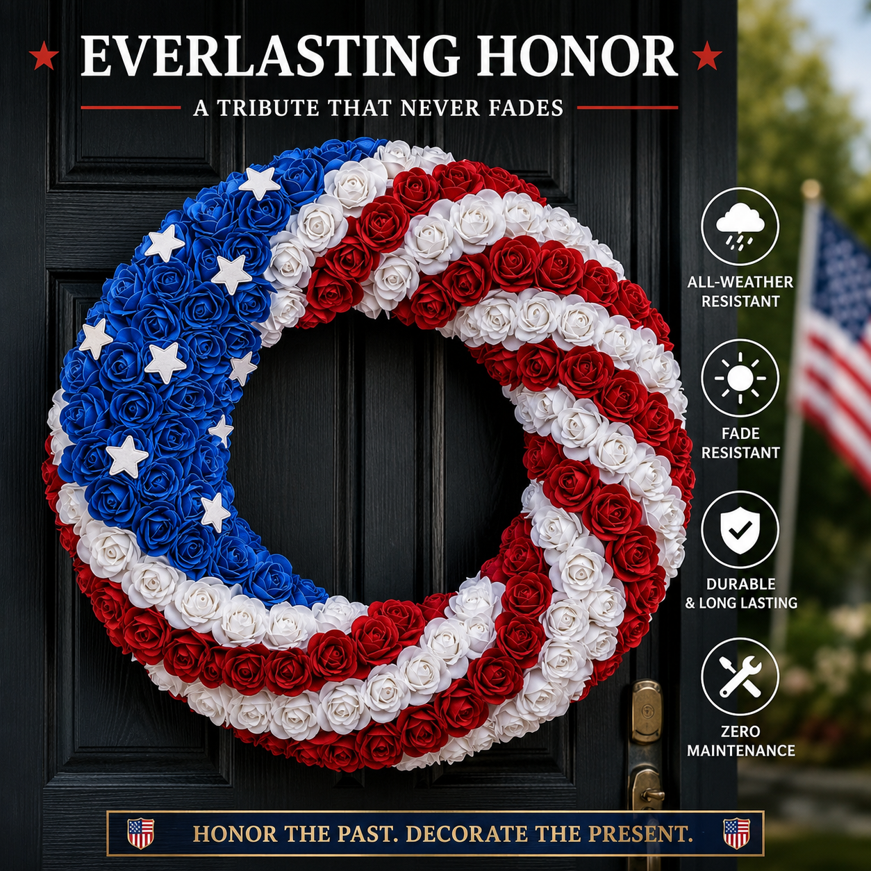🎆⭐ Everlasting Honor – The Ultimate Patriotic Memorial Wreath🕊️-LUN