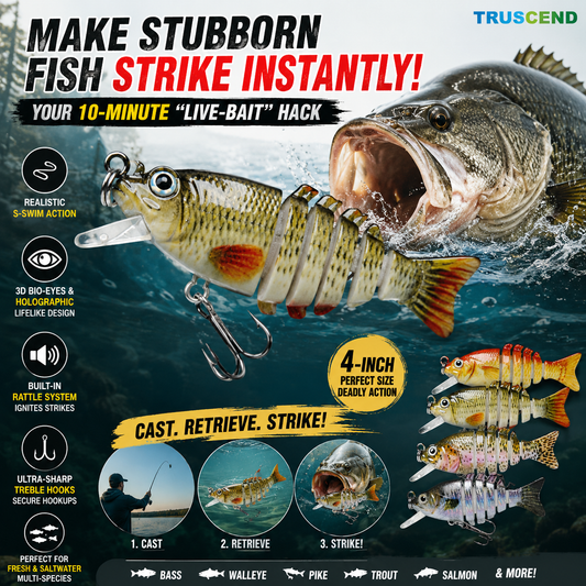🔥2026 new biomimetic bait with BKK Hooks, 3D Realistic Eyes, ABS Material, 6 Segments, for Bass, Trout, Walleye, Ultra Sharp Treble Hooks, Lifelike Fishing Baits.-ZO