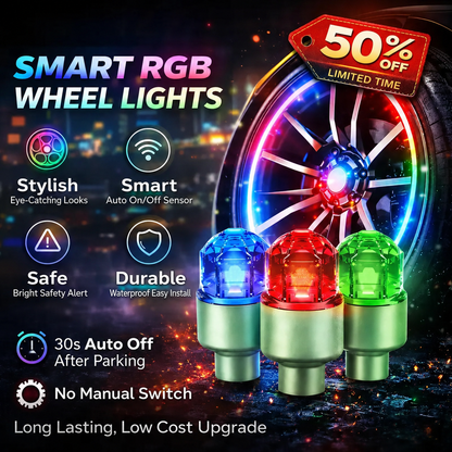 🌈LED wheel light Waterproof Luminous Car Tire Valve Caps Vibration-Sensitive LED Tire Valve Cap-bicycle car motorcycle tire led-ZO