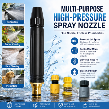 💦Home high-pressure car wash water gun with booster nozzle and hose, portable handheld water sprayer, a must-have for watering plants and vegetables, car washing, garden cleaning, pet bathing and outdoor rinsing-ZO