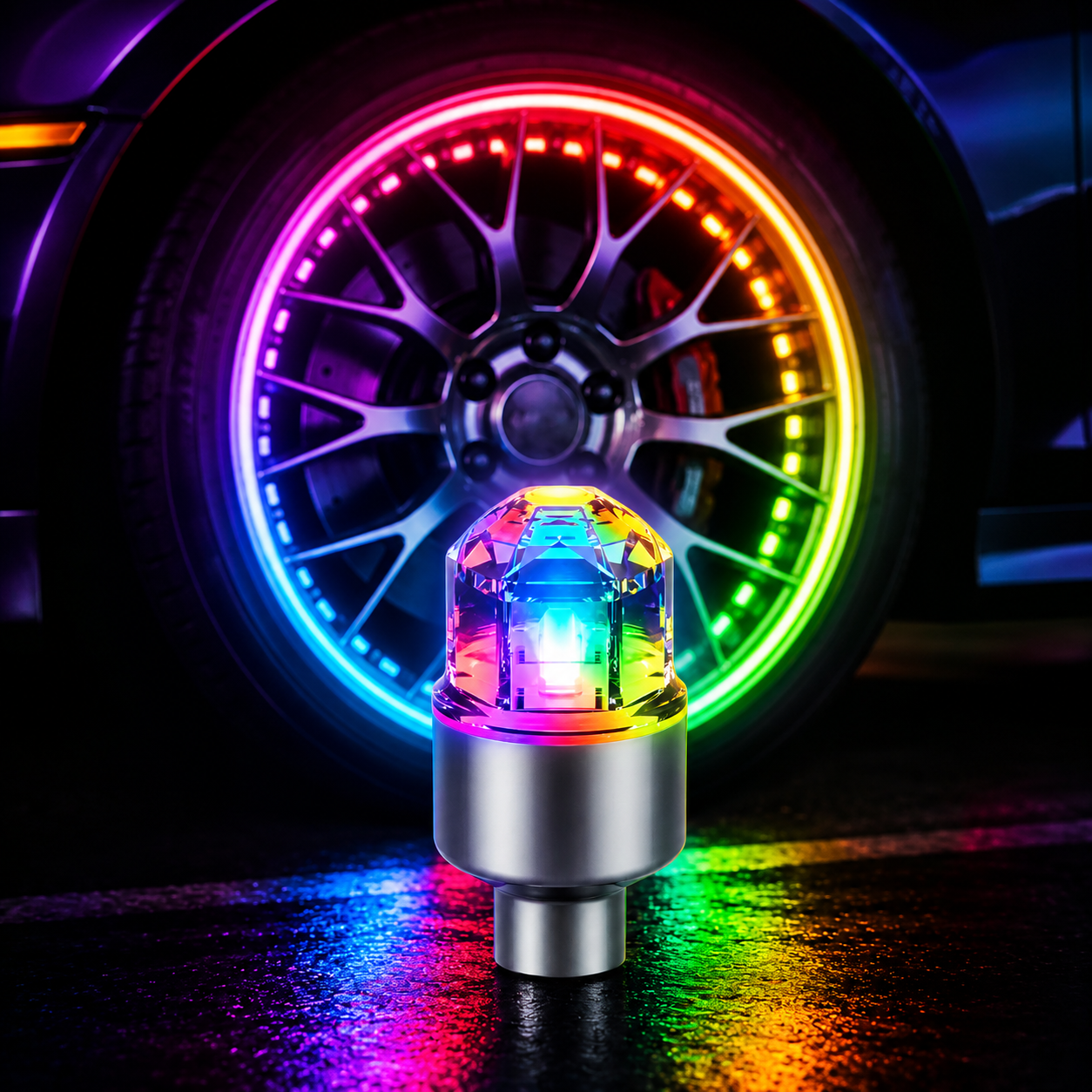 🌈LED wheel light Waterproof Luminous Car Tire Valve Caps Vibration-Sensitive LED Tire Valve Cap-bicycle car motorcycle tire led-ZO