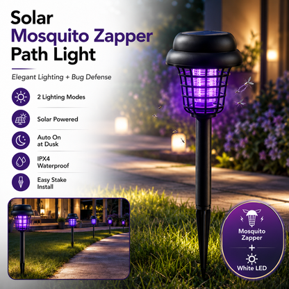 🦟⚡Solar Mosquito Zapper Light – Outdoor Garden Stake Lamp, UV Insect Killer, Solar Powered, Dual Mode (Mosquito Control + Pathway Lighting), Weather Resistant, Easy Setup, Give you a leisurely summer-ZO