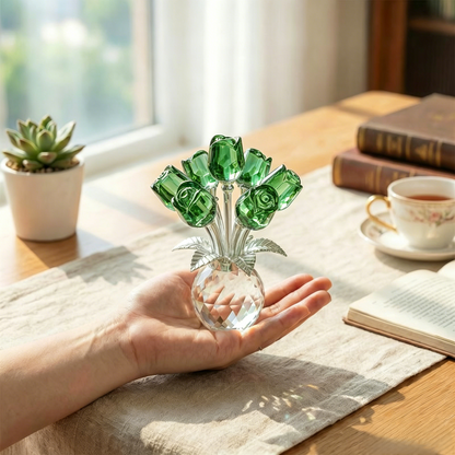 💖Crystal Rose Figurine – A Timeless Symbol of Love &amp; Appreciation-LUN