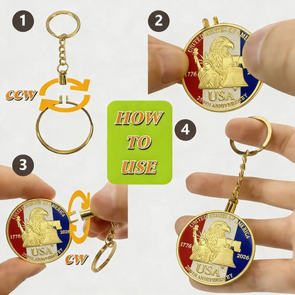 🇪🇸 Moneda de la Libertad del 250 Aniversario Un recuerdo significativo para cada estadounidense-HS