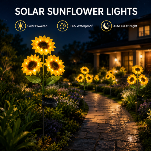 Solar Sunflower Garden Lights – Bring a Warm Nighttime Glow to Your Yard 🌻✨-LUN