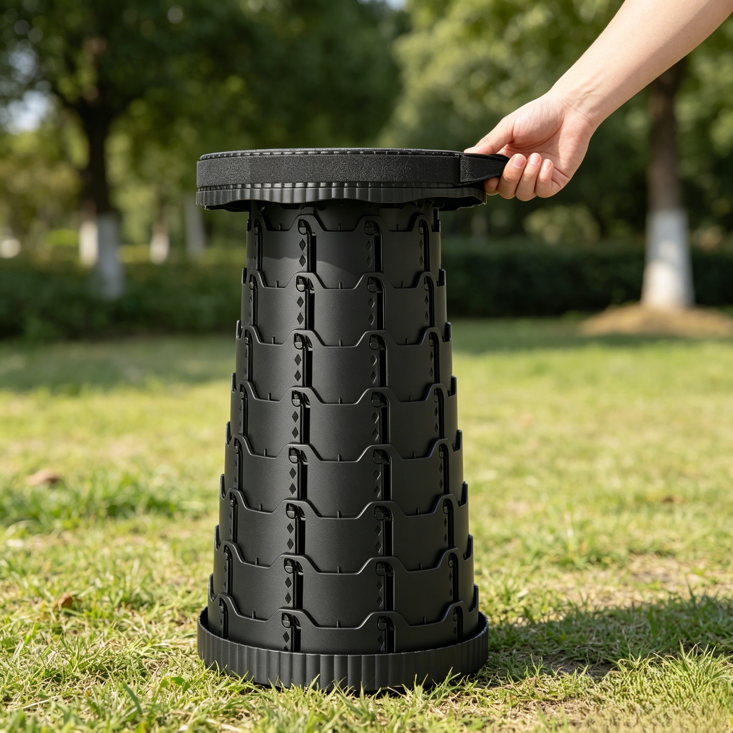 💪Upgraded Collapsible Telescoping Stool🪑 — Portable Folding Seat with 400lbs Capacity-HS