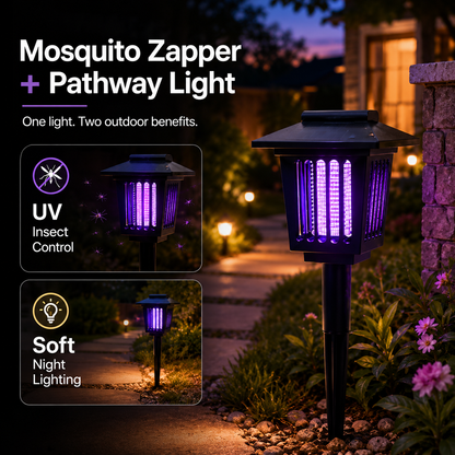 Solar Outdoor Garden Light with Mosquito Zapper – Decorative Pathway Lamp for Patio & Yard-LUN