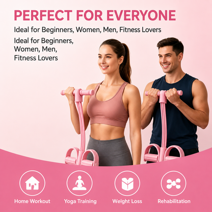 Entrenador multifuncional de banda de resistencia con pedal – Equipo de fitness portátil con pedal para gimnasio en casa, máquina de entrenamiento de cuerpo completo, ejercicios de abdominales, yoga, entrenamiento abdominal💪-HS