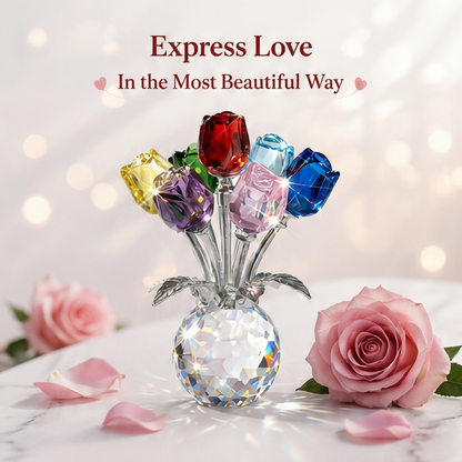 💖Crystal Rose Figurine – A Timeless Symbol of Love &amp; Appreciation-LUN