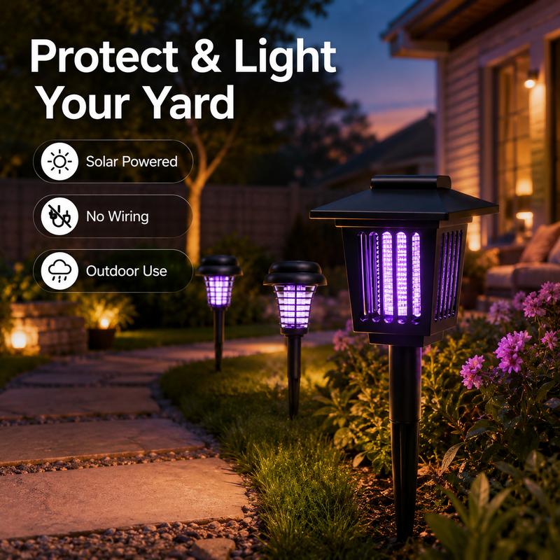 Solar Outdoor Garden Light with Mosquito Zapper – Decorative Pathway Lamp for Patio & Yard-LUN