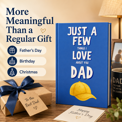 Just A Few Things I Love About You, Dad – Personalized Fill-in-the-Blank Memory Book Gift for Father’s Day, Birthday & Christmas-LUN
