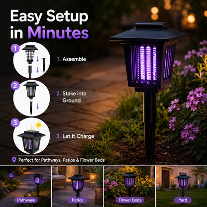 Solar Outdoor Garden Light with Mosquito Zapper – Decorative Pathway Lamp for Patio & Yard-LUN