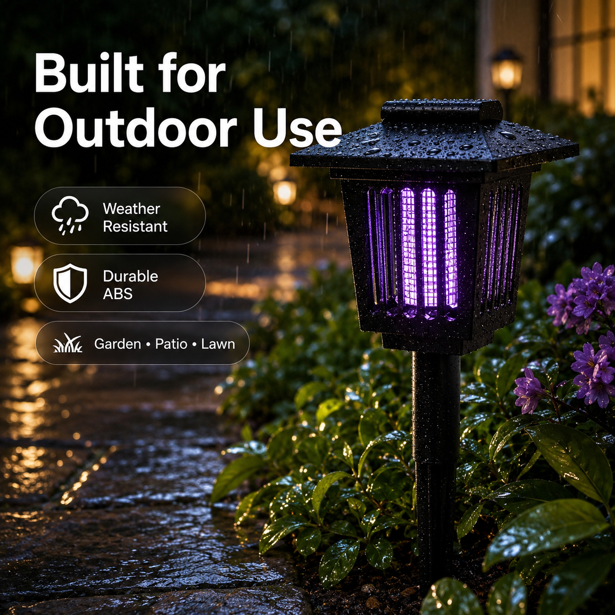 Solar Outdoor Garden Light with Mosquito Zapper – Decorative Pathway Lamp for Patio & Yard-LUN
