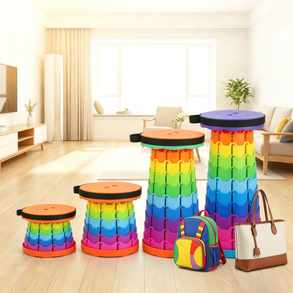 💪Upgraded Collapsible Telescoping Stool🪑 — Portable Folding Seat with 400lbs Capacity-HS