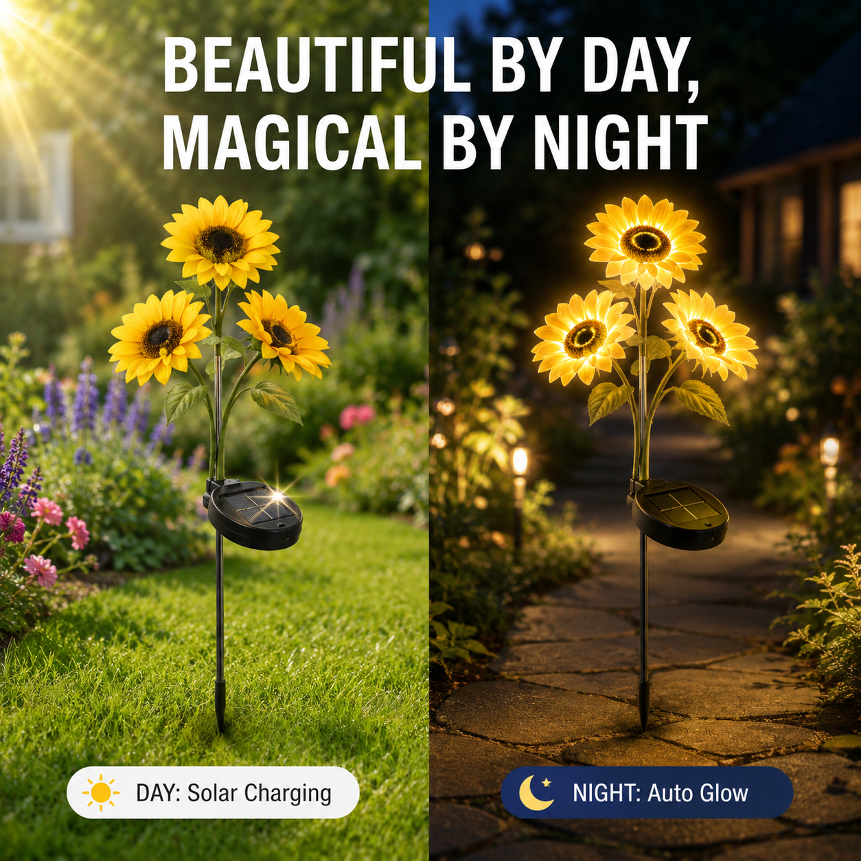 Solar Sunflower Garden Lights – Bring a Warm Nighttime Glow to Your Yard 🌻✨-LUN