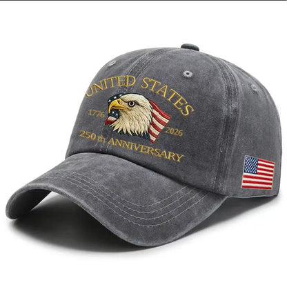 Gorra bordada del 250.º aniversario de los Estados Unidos de América del águila calva-HS