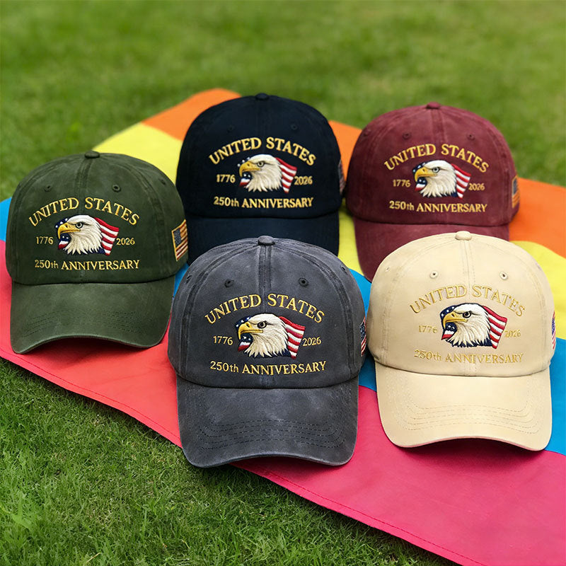 Gorra bordada del 250.º aniversario de los Estados Unidos de América del águila calva-HS