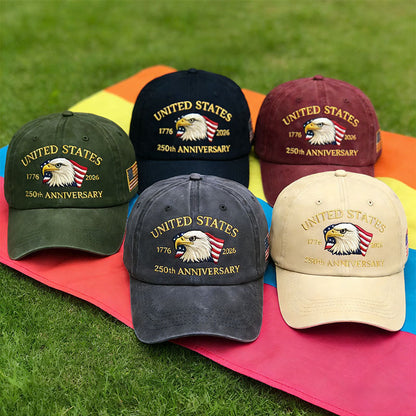 Gorra bordada del 250.º aniversario de los Estados Unidos de América del águila calva-HS