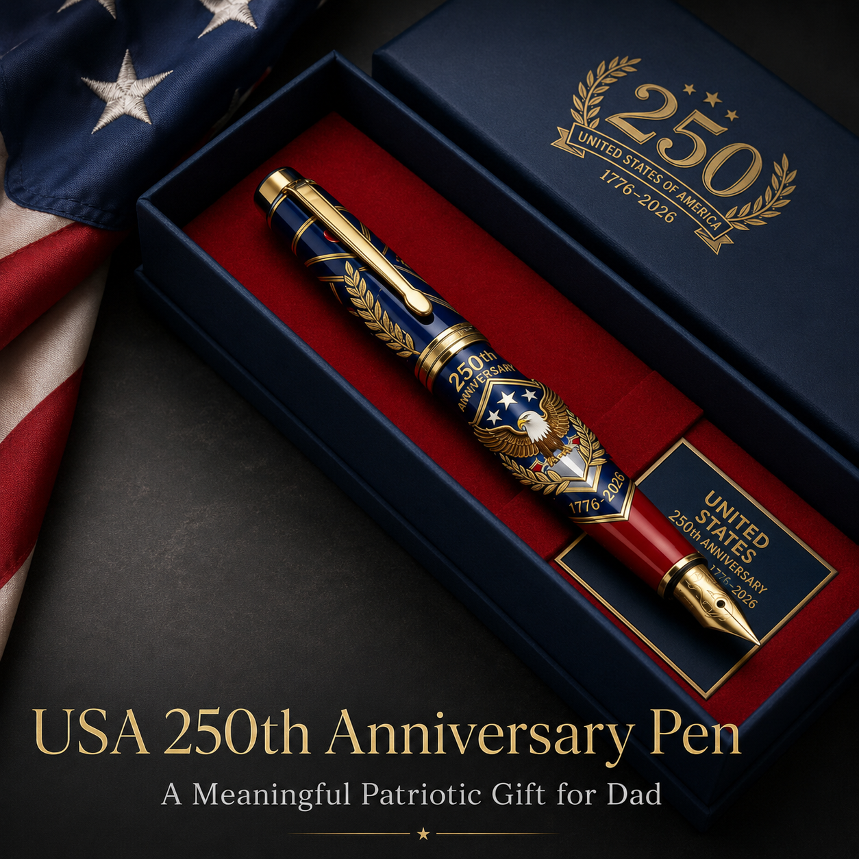 USA 250th Anniversary Notebook &amp; Pen Set A Meaningful Patriotic Gift for Dad🎁-LUN