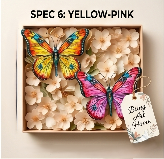 🦋Metal Butterfly Wall Decor🌈, 14 Inch Modern Outdoor Fence Art, Home Hanging Decoration for Bedroom, Balcony, Garden and Yard 🏡 -HS