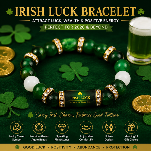 🍀 Pulsera del Día de San Patricio de la Suerte Irlandesa Lleva un Poco de Suerte Irlandesa Dondequiera que Vayas Atrae Suerte, Riqueza y Energía Positiva en 2026 ✨-HS