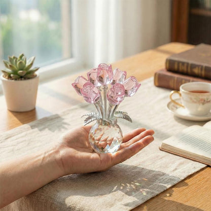 💖Crystal Rose Figurine – A Timeless Symbol of Love &amp; Appreciation-LUN