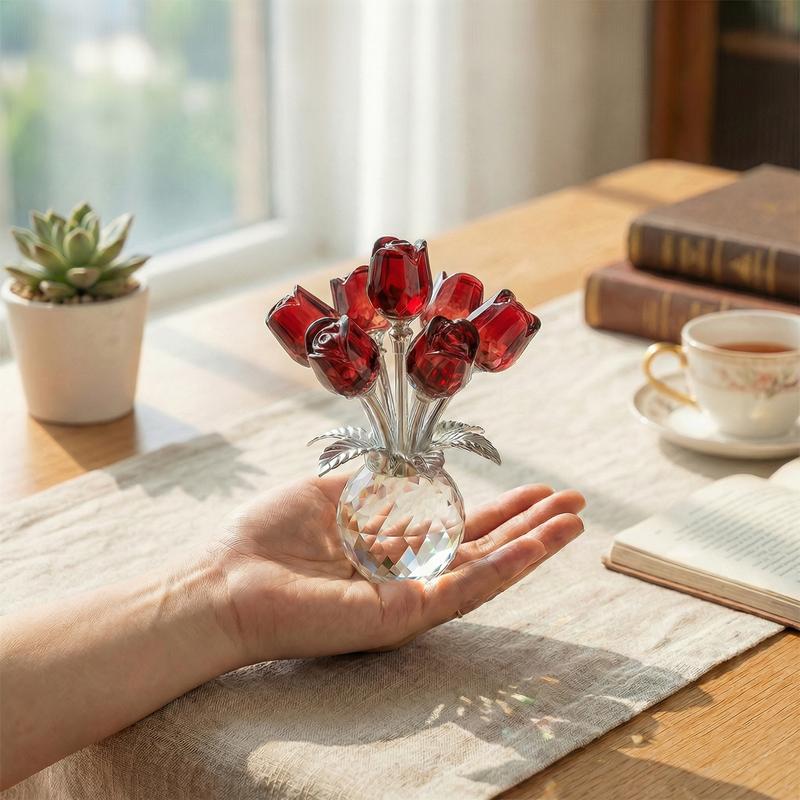 💖Crystal Rose Figurine – A Timeless Symbol of Love &amp; Appreciation-LUN