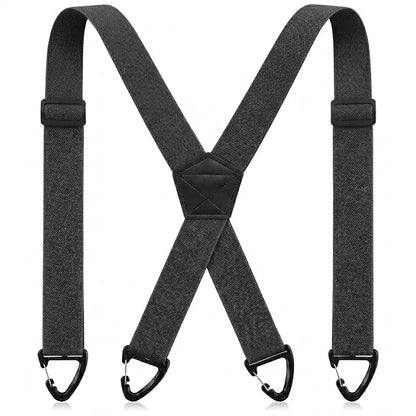 💪Hidden Suspenders for Men Under Clothing X Back Heavy Duty 1.5 Inch Elastic Straps with Belt Loop Hooks Airport Friendly-ZO