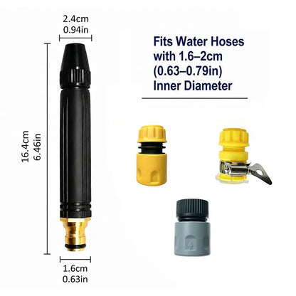 💦Home high-pressure car wash water gun with booster nozzle and hose, portable handheld water sprayer, a must-have for watering plants and vegetables, car washing, garden cleaning, pet bathing and outdoor rinsing-ZO