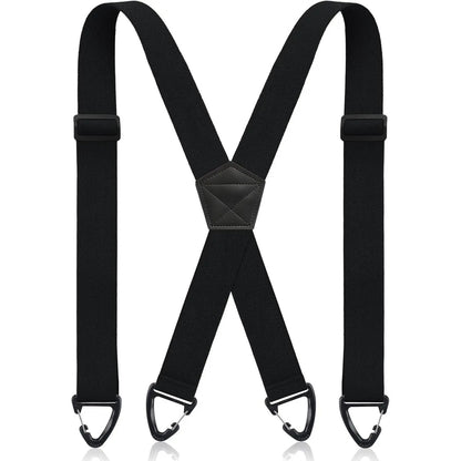 💪Hidden Suspenders for Men Under Clothing X Back Heavy Duty 1.5 Inch Elastic Straps with Belt Loop Hooks Airport Friendly-ZO