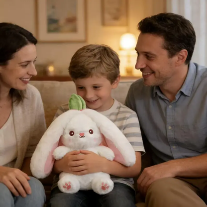 Animal de peluche de conejito, muñeca de peluche de conejito de fresa reversible con cremallera, bonitos juguetes de conejo suaves, almohada para niños y adultos, regalos de peluche de conejitos de Pascua-HS